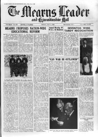 cover page of Mearns Leader published on May 8, 1942